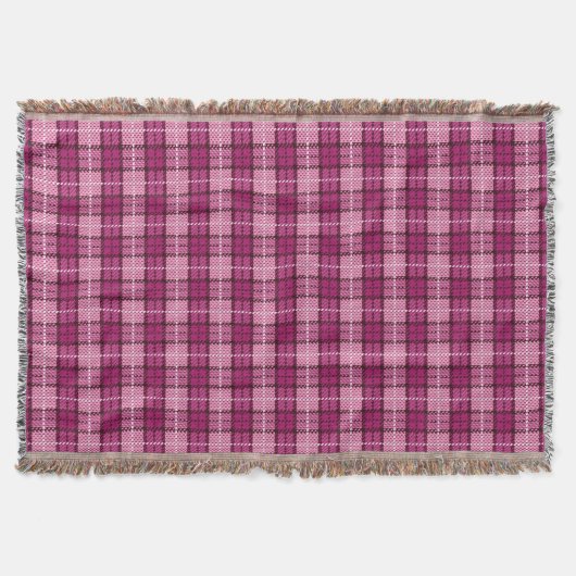 Pixel Plaid_Magenta-Schwarz Decke (Vorderseite)