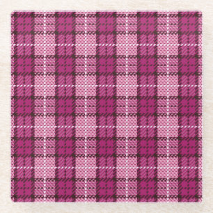 Pixel Plaid_Magenta-Schwarz Glasuntersetzer