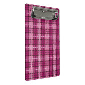 Pixel Plaid_Magenta-Schwarz Mini Klemmbrett (Schrägansicht)