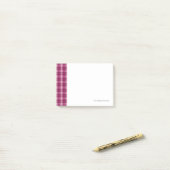 Pixel Plaid_Magenta-Schwarz Post-it Klebezettel (Auf Schreibtisch)