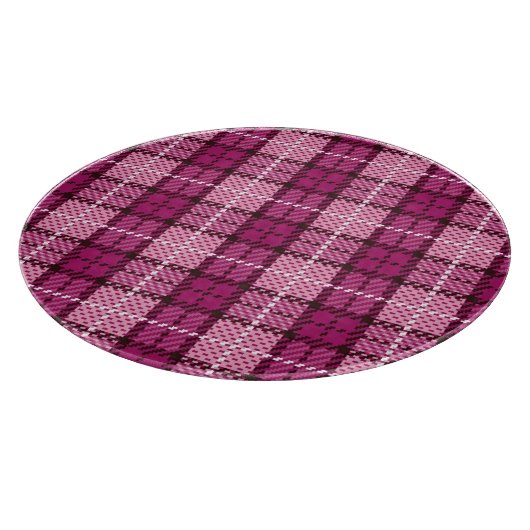 Pixel Plaid_Magenta-Schwarz Schneidebrett (Ecke)