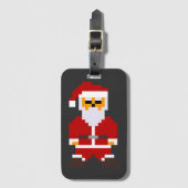 Pixel Pose Weihnachtsmann Gepäckanhänger (Vorderseite Vertikal)