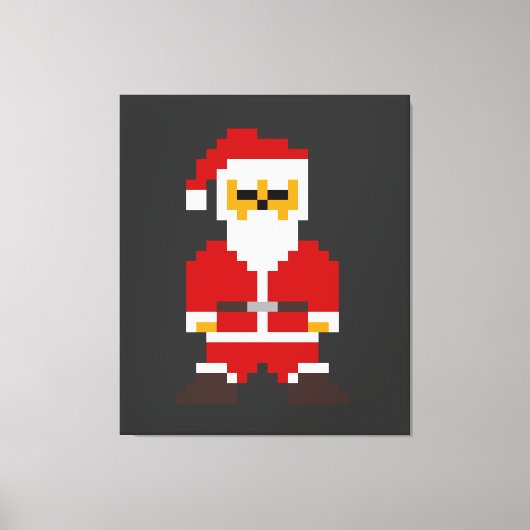 Pixel Pose Weihnachtsmann Leinwanddruck (Vorderseite)