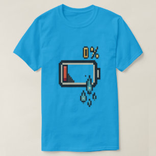 Pixel-Power-Ausfall: 0 % Energievorräte T-Shirt