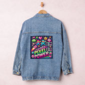 Pixel-Power-Retro-Gaming - 8-Bit-Zeichen Jeansjacke (Hangar)