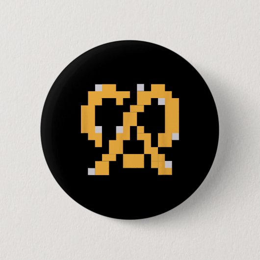 Pixel Pretzel 80er Videospiel Einfache Halloween-G Button (Vorderseite)