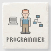 Pixel-Programmierer-Marmor-Stein-Untersetzer Steinuntersetzer (Vorderseite)