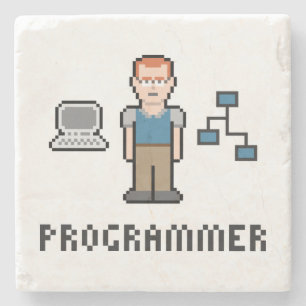 Pixel-Programmierer-Marmor-Stein-Untersetzer Steinuntersetzer