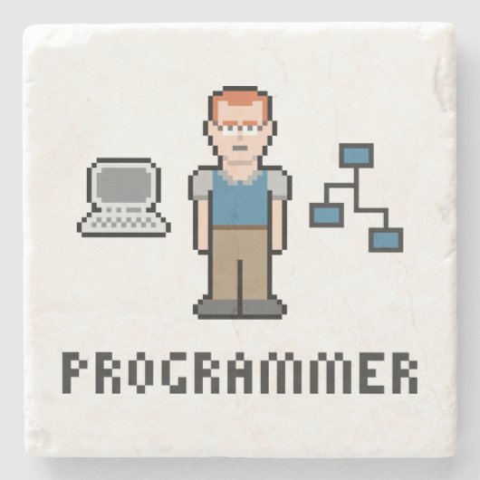 Pixel-Programmierer-Marmor-Stein-Untersetzer Steinuntersetzer (Vorderseite)