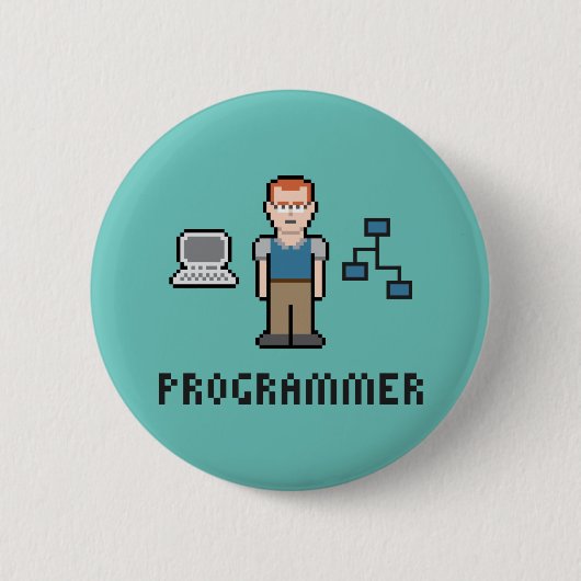 Pixel-Programmierer-runder Knopf Button (Vorderseite)