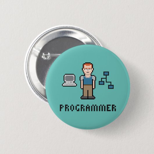 Pixel-Programmierer-runder Knopf Button (Vorne & Hinten)