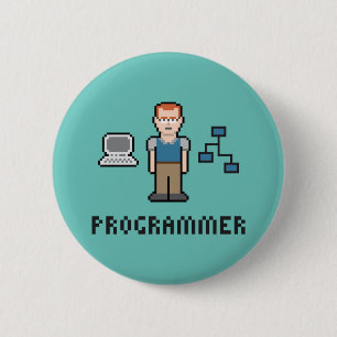 Pixel-Programmierer-runder Knopf Button