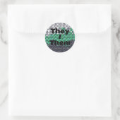 Pixel-Pronoun-Neutrois-Pride-Flag Runder Aufkleber (Tasche)