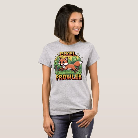 Pixel Prowler - 16-Bit-Sprungfox T-Shirt (Vorne ganz)