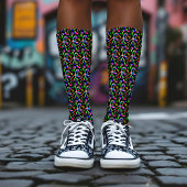 Pixel-Prüfmuster Abstrakt Geeky farbig Socken