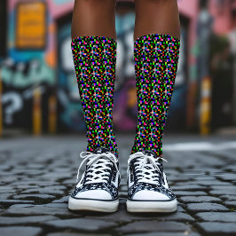 Pixel-Prüfmuster Abstrakt Geeky farbig Socken
