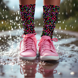 Pixel-Prüfmuster Abstrakt Geeky farbig Socken