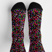 Pixel-Prüfmuster Abstrakt Geeky farbig Socken (Oben)