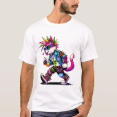 Pixel-Punk-Katze - 8-Bit-Herz- und Retro-Stil T-Shirt (Vorderseite)