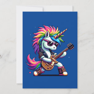 Pixel Punk Rock Unicorn Feiertagskarte