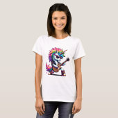 Pixel Punk Rock Unicorn T-Shirt (Vorne ganz)