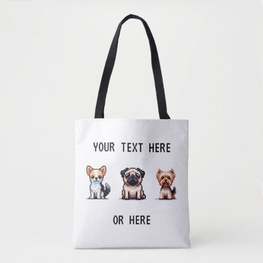 Pixel Pup Tote Bag Tasche (Vorderseite)