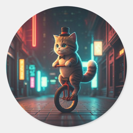 Pixel Purr-fect Runder Aufkleber (Vorderseite)