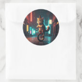 Pixel Purr-fect Runder Aufkleber (Tasche)