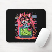 Pixel Rage Cat Retro Gamer Glitch In 8-bit Style 1 Mousepad (Mit Mouse)