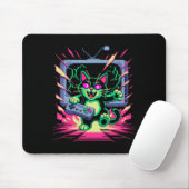 Pixel Rage Cat Retro Gamer Glitch In 8-bit Style  Mousepad (Mit Mouse)