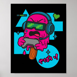 Pixel Rage Gamer Eis Funny Schmelzende Eiscreme  Poster