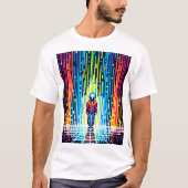 Pixel Rain of Solace - Retro Digital Art T-Shirt (Vorderseite)