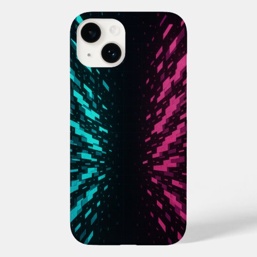Pixel Reality iPhone Case - Neon Cyber Art (Rückseite)