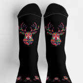 Pixel Reindeer Ugly Sweater Christmas Socks Socken (Oben)