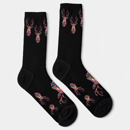 Pixel Reindeer Ugly Sweater Christmas Socks Socken (Rechts)