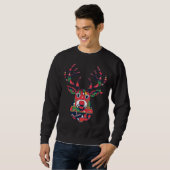 Pixel Reindeer Ugly Sweater Christmas Sweatshirt (Vorne ganz)