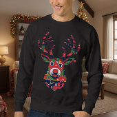 Pixel Reindeer Ugly Sweater Christmas Sweatshirt