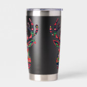 Pixel Reindeer Ugly Sweater Christmas Tumbler Thermobecher (Links)