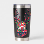 Pixel Reindeer Ugly Sweater Christmas Tumbler Thermobecher (Rückseite)
