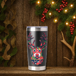 Pixel Reindeer Ugly Sweater Christmas Tumbler Thermobecher