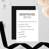 Pixel 'Response'-Hochzeitskarte RSVP