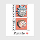 Pixel, Rick und Morty Panel Grafik Aufkleber (Blatt)