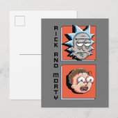 Pixel, Rick und Morty Panel Grafik Einladungspostkarte (Vorne/Hinten)