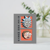 Pixel, Rick und Morty Panel Grafik Einladungspostkarte (Stehend Vorderseite)