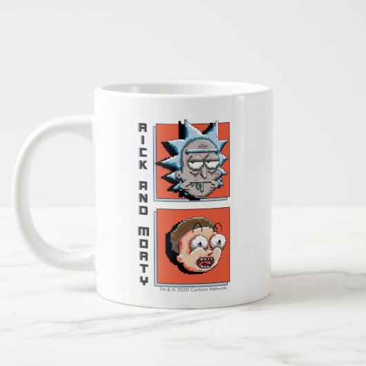 Pixel Rick und Morty Panel Grafik Jumbo-Tasse (Links)