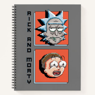 Pixel-Rick und Morty-Panel-Grafik Notizblock