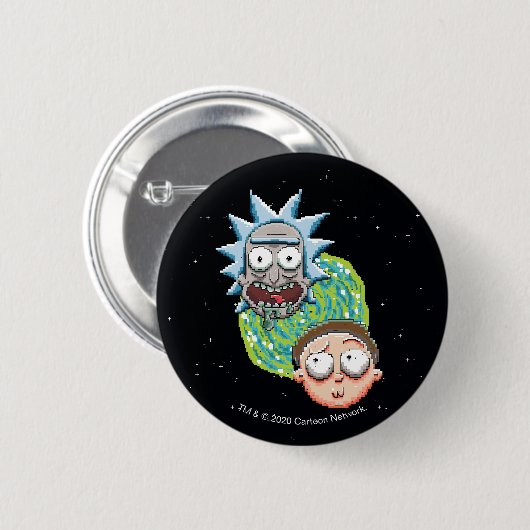 Pixel Rick und Morty Portal Grafik Button (Vorne & Hinten)