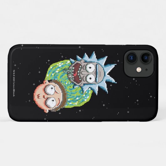Pixel Rick und Morty Portal Grafik Case-Mate iPhone Hülle (Rückseite (Horizontal))