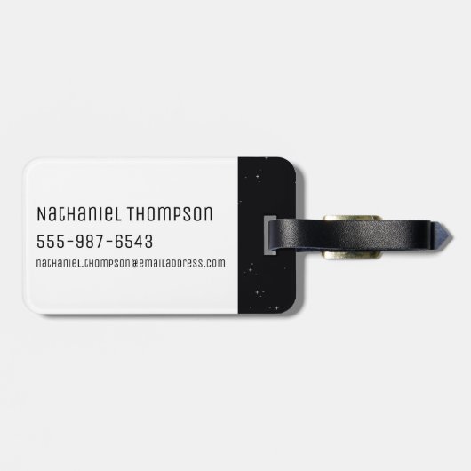 Pixel Rick und Morty Portal Grafik Gepäckanhänger (Rückseite horizontal)