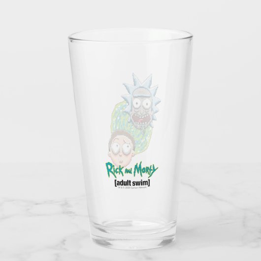 Pixel Rick und Morty Portal Grafik Glas (Rückseite)